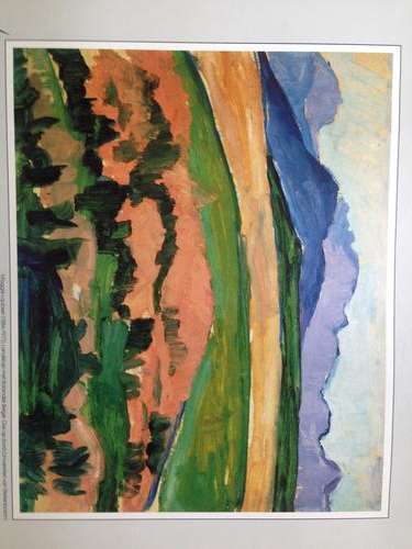 Maggie Laubser calendar print titled "Landskap met Bolandse Berge"